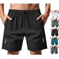 thumbnail image 1 of LWavelet Workout Shorts Men Relaxed Fit Drawstring Hiking Shorts Sports Elastic Waist Beach Athletic Shorts with Pockets, 1 of 7