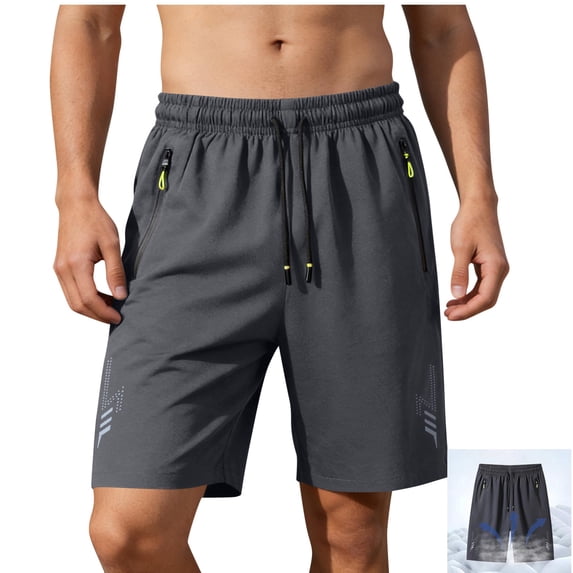 LWavelet Workout Shorts Men Relaxed Fit Drawstring Running Shorts Breathable Quick Dry Beach Gym Shorts with Pockets