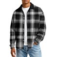 thumbnail image 1 of LWaveletMen's Long Sleeve Button Down Shirt, Gingham Regular Fit Collared Top, Soft Material Shirt, Perfect for Daily Use & Office Wear Black XL, 1 of 6