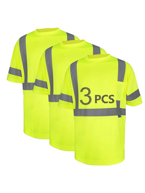 Safety High Visibility Breathable T-Shirts, 3-Pack (Men's)