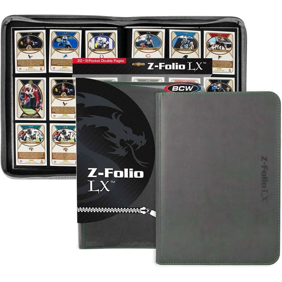 LX Zipper Folio 9-Pocket Binder (Grey)