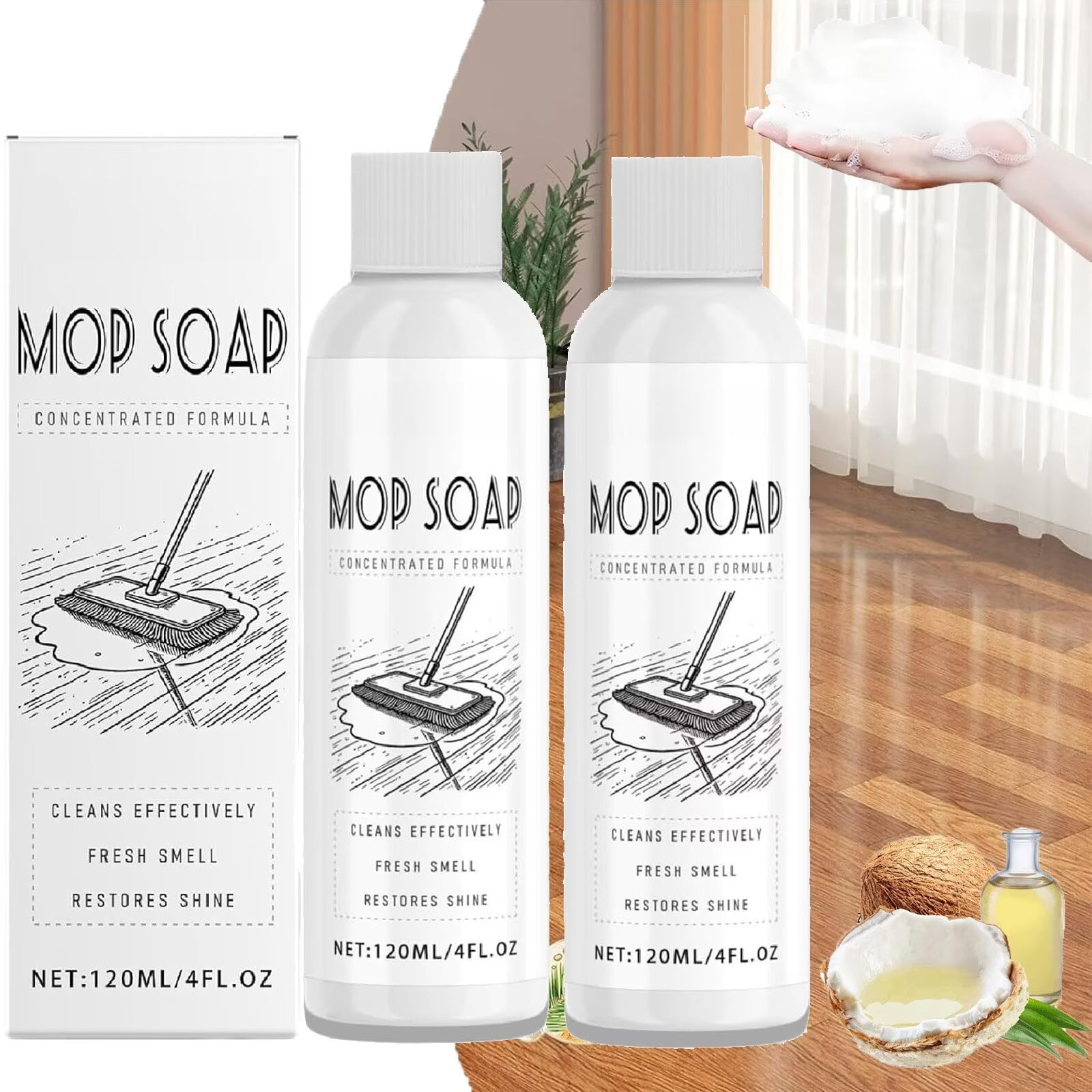 Brazilian Bliss Mop Soap - 32 Oz Highly Scented Floor Cleaner, Low Suds & No Residue For All Mops