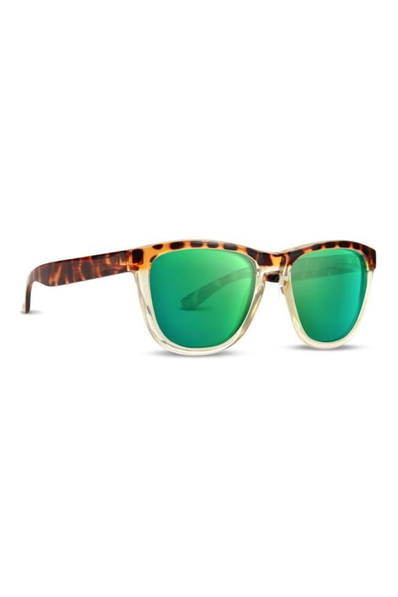 LXE Sunglass with Polarized Green Mirror Lens - Tortoise & Gold