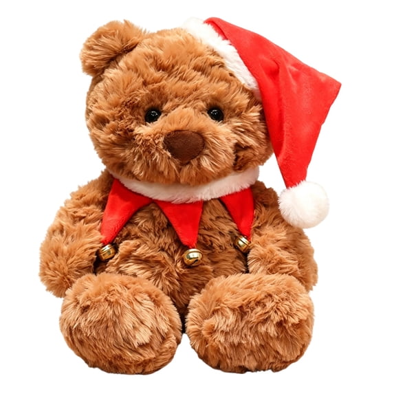 LXGGDDO Christmas Teddy Bear Stuffed Animal - Adorable Xmas Plush Toy with Hat and Scarf - Soft and Cuddly Winter Companion for Kids and Seniors - 10 inch
