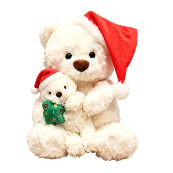 LXGGDDO Christmas Teddy Bear Stuffed Animal - Adorable Xmas Plush Toy with Hat and Scarf - Soft and Cuddly Winter Companion for Kids and Seniors - 10 inch