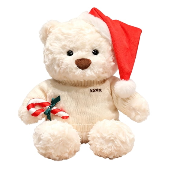 LXGGDDO Christmas Teddy Bear Stuffed Animal - Adorable Xmas Plush Toy with Hat and Scarf - Soft and Cuddly Winter Companion for Kids and Seniors - 10 inch