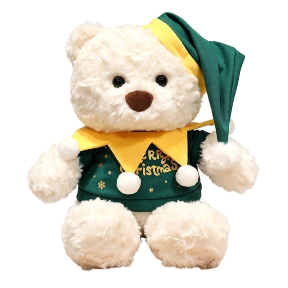 LXGGDDO Christmas Teddy Bear Stuffed Animal - Adorable Xmas Plush Toy with Hat and Scarf - Soft and Cuddly Winter Companion for Kids and Seniors - 10 inch
