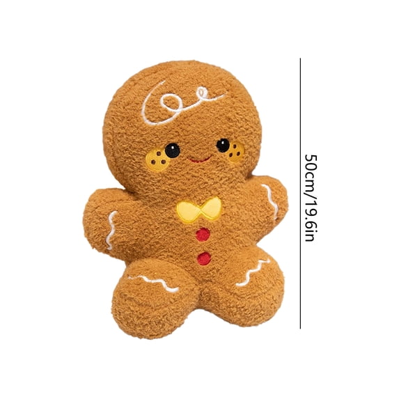 LXGGDDO Gingerbread Man Merry Christmas Throw Pillow, Christmas Decorative Plush Pillow for Couch Living Room Bed, Beige