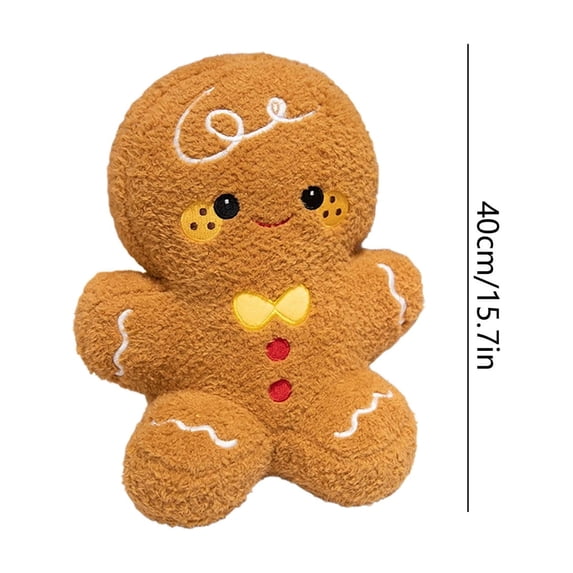 LXGGDDO Gingerbread Man Merry Christmas Throw Pillow, Christmas Decorative Plush Pillow for Couch Living Room Bed, Beige