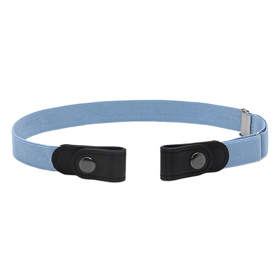 Classic Belts for Women Men No Buckle Adjustable Lazy Belt Buckle-Free No Bulge Pant Waist Tightener Comfortable No Show Stretch Belt for Men Women Jeans Shorts Pants Light Blue 2026 Sales Under $1