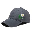 thumbnail image 1 of LXJHUAN Summer Dad Hat for Men Women Floral Embroidery Baseball Cap Vintage Washed Adjustable Low Profile Flower Stitch Sun Hats for Women Lightweight Breathable Sun Hat One Size Grey, 1 of 3