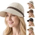 thumbnail image 1 of LXJHUAN Visor Hats for Women Adjustable Ponytail Friendly Baseball Cap Foldable Packable Wide Brim Sunscreen Trucker Hat Women's Summer Breathable Sun Hat Brown, 1 of 5