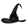 thumbnail image 1 of WHEANG Witch Hats for Women Men Stylish Halloween Witches Hat Oversized Wide Brim Ruched Bat Witch Hats for Halloween Party Cosplay Dress Up One Size Black 2026 Sales Under $1, 1 of 4