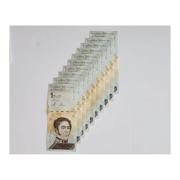 LXKJ 10 x 1,000,000 Banknote Venezuela 1 Million Bolivar Soberano Banknote Buy 2 sets you will received 3 X 100,000 Rails Worth $30