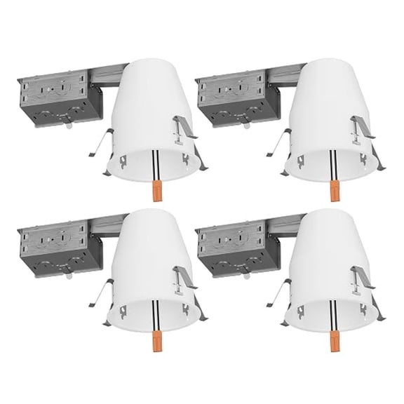 LXKJ 4 Inch Recessed Lighting Housing Can, Remodel Air Tight Ceiling Cans, 120-277V, Hard Wired, TP24 Connector Included, Easy Install, IC Rated UL 4 Pack