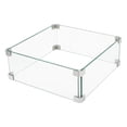 thumbnail image 1 of LXKJ Glass Wind Guard Fence, 14 x 14 x 5.5 Inch Square Fire Table Accessory Shield, 1 of 2
