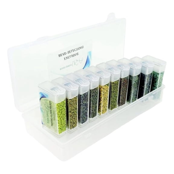 LXKJ Set of 10 Colors - Size 11/0 Round Seed Beads, 100 Grams - Picasso Collection in -Top Containers and Plastic Storage Box