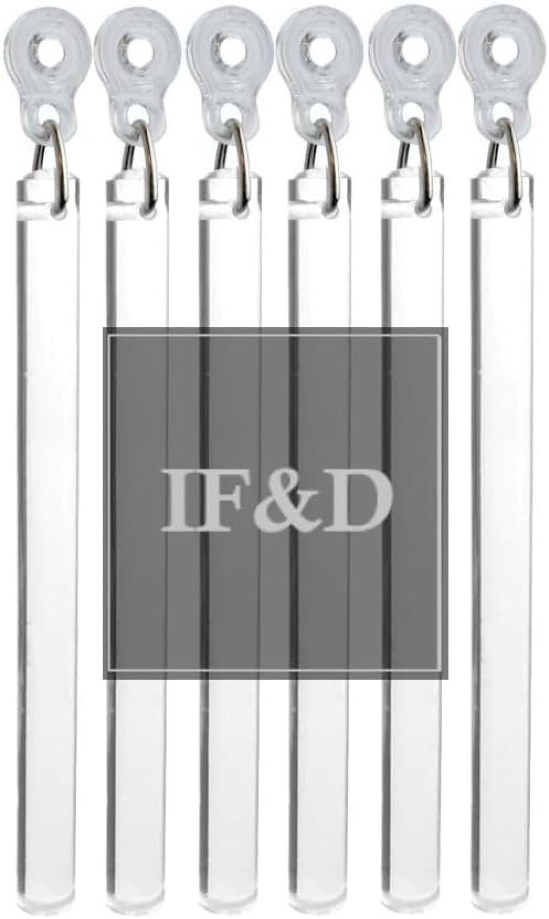 Clear Acrylic Drapery Baton Wands With Snap Hooks (2-Pack) - 48" Long, 1/2" Thick, Cordless Curtain Pull