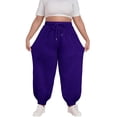 thumbnail image 1 of LXPAM Women's Plus Size Cargo Sweatpants Active Workout Casual Sweat Pants Joggers Pants Pockets Drawstring, 1 of 6