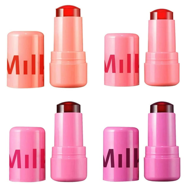 LXQ Milk Jelly Blush, Milk Jelly Tint Blush, Milk Cooling Water Jelly Tint Water Jelly Tint Stick Sheer Lip & Cheek Stain Finish 0.18 Oz (04, 0.18 Oz)