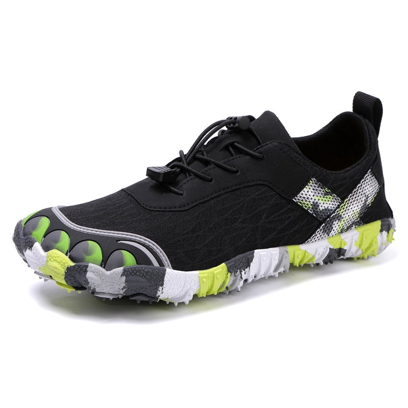 LXSO Wide-Toe Outdoor Shoes for Men Women, Breathable Space Layer Mesh Hiking Shoes Non-Slip Bionic 5-Toe Trail Sneakers for Climbing Cycling Water Activities