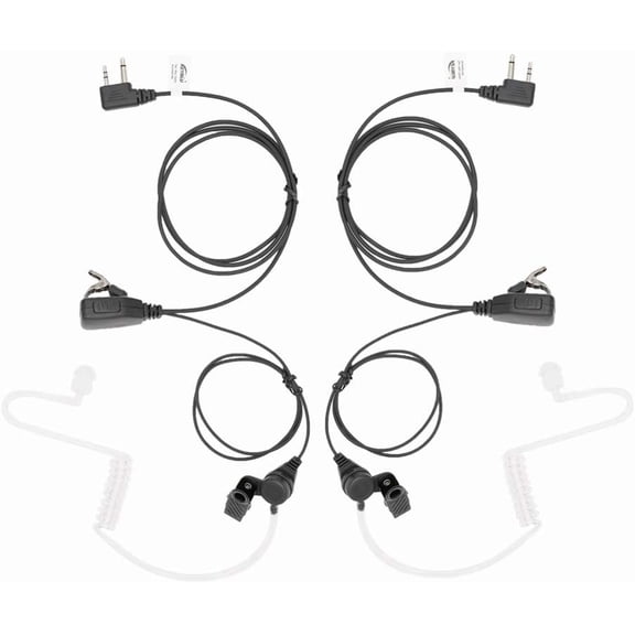 LXT600 GXT1000 Transparent Acoustic Tube Surveillance Earpiece Headset for AVPH4 LXT GXT Walkie Talkie Radio(2 Pack)