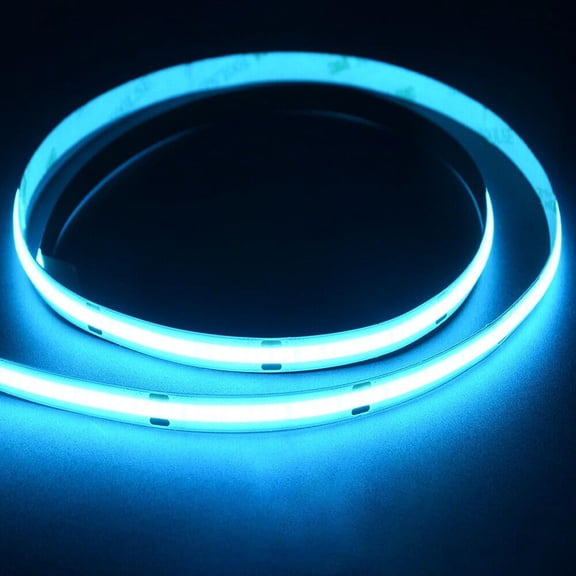 LXYWXS-16.4FT5M COB Flexible LED Strip Light DC12V24V 528ledsm Bendable Tape (12V, Ice Blue)
