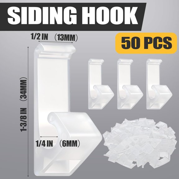 LXYWXS-50 Pcs Siding Light Hooks No-Hole Needed Sturdy House Hanger Clips Hooks for Hanging Outdoor Decor String Lights Wreath, Suitable for Mini Icicle LED C7 C9 Light Sets
