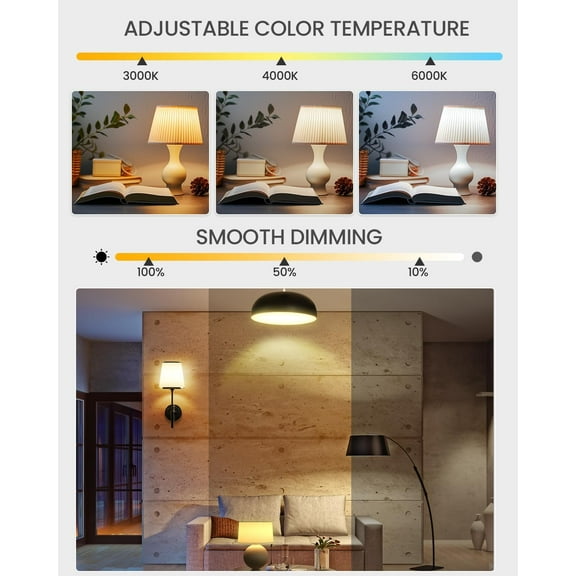 LXYWXS-A19 LED Light Bulbs with Remote Control, 9W LED Bulbs 60W Equivalent, 3000K-6000K Stepless Dimmable, E26 Base, Remote Control Light Bulbs with Timing, Memory Function, for Home Decor, 1Bulb &