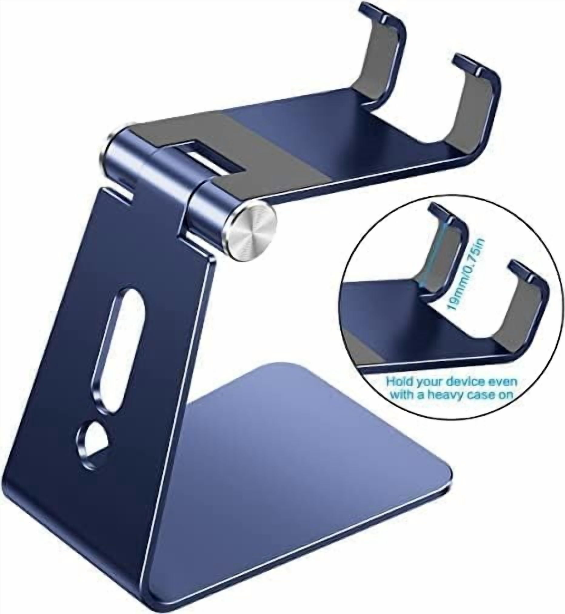 LXYWXS-Adjustable Cell Phone Stand, C2 Aluminum Desktop Phone Holder Dock Compatible with iPhone 15 14 13 Xs XR 8 Plus 7 6, Samsung Galaxy, Google Pixel, Android Phones, Navy Blue