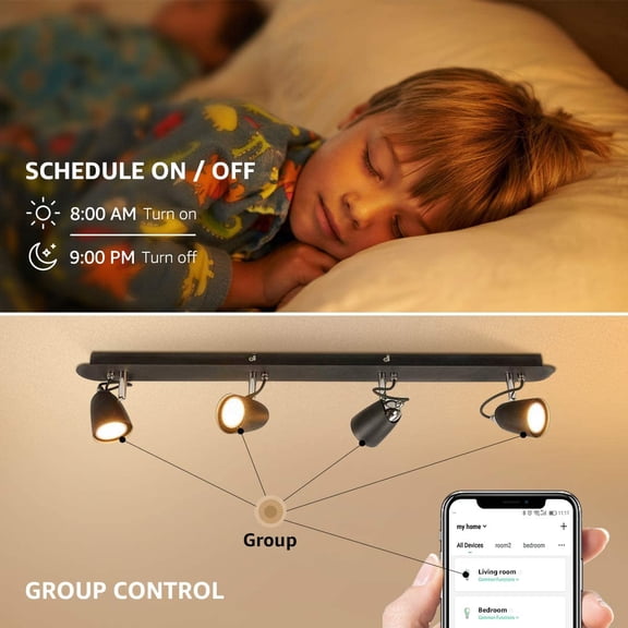 LXYWXS-Alexa GU10 LED Light Bulbs - 50W Halogen Equivalent Smart GU10 Bulb Works with Alexa & Google Assistant,Voice and App Control,2700-6500K Tunable Track Light Bulb, No Hub Required, 2.4G WiFi On