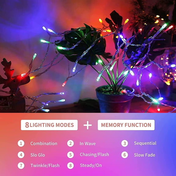 LXYWXS-Easter Lights, 33 Feets 100 LED Easter Decorations Memory Indoor Outdoor Fairy Lights Spring Decor Home Bedroom Wedding Party Room Decor Tiktok Trend Items(Multi)
