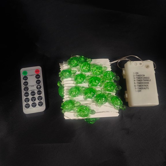 LXYWXS-Turtle Decorative String Lights 13 Ft 40 LED Weatherproof Battery Operated 8 Modes Turtle Fairy Lights for Holiday Weddings Bedrooms Party Decorations with Remote and Timer (Warm White)