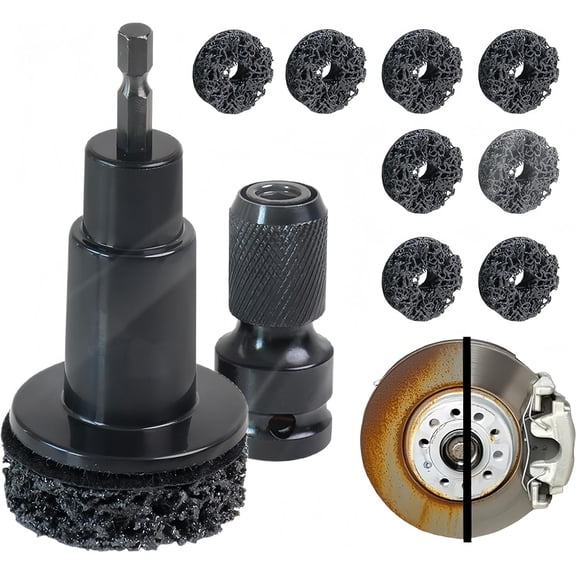 LY&SASIF Wheel Hub Cleaning Kit, Quick Rust Removal for Lug Studs and Brake Rotors, Wheel Stud and Hub Cleaner, Includes 8 Pads,for 1/2Wrenches or Electric Drill, Maintenance Tool for Cars
