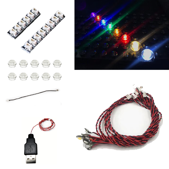 LYBMTWF 10 PCS Colorful LED Lighting Kit, DIY building block lighting, Compatible with Lego Building Blocks Models,light up your build(Colorful Slow Flash)