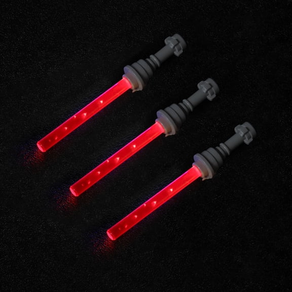 LYBMTWF 3PCS Light Sword Set, Compatible with Building Block Models, USB Powered Light Sword Accessories for DIY Bricks (Red Light, Gray Handle)