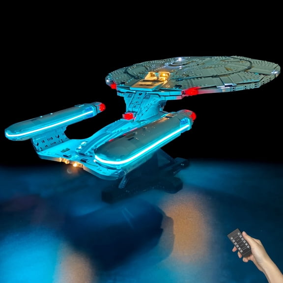 LYBMTWF LED Light Kit Compatible with Lego 10356 U.S.S. Enterprise NCC-1701-D Building Set, Creative LED Lighting Accessories, Model Not Included(Remote control)