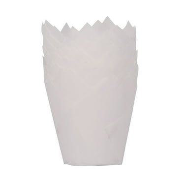 LYCAQL 100 Counts Natural Tulip Cupcake Liners for Baking Cups Food Grade Parchment Paper Muffin Liners Holders Standard Tulip Cupcake Liners Greaseproof Cupcake Wrappers for Party Christmas
