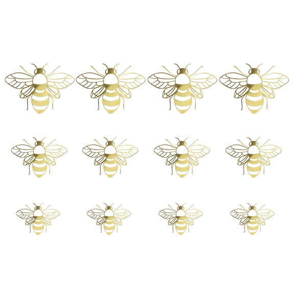 LYCAQL 12pcs 3D Bee Stickers,Spring Summer Window Cling Decor,Honey Bees Wall Decal Decorations, Animal Insect Craft Rustic Farmhouse Party Supplies for Home Classroom Office Fridge (3 Sizes)