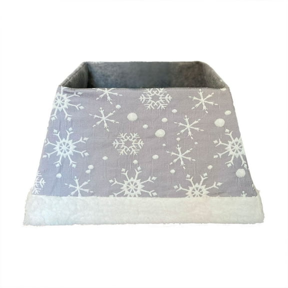 LYCAQL 18 inch Fabric Christmas Tree Collar Square Christmas Tree Ring Willow Christmas Tree Skirt for Christmas Tree Decorations (Red & White)