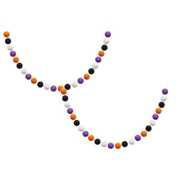 LYCAQL 2 Pieces Wool Felt Ball Garland Colorful Pom Garland Handmade 5.58 Feet Long 30 Balls Felt Ball Garlands for Wall Christmas Tree Decoration (Rainbow)