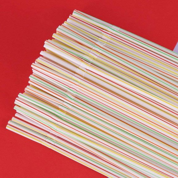 LYCAQL 200PCS Disposable Elbow Material Straws Juice Drink Milk Tea Straws Random Color