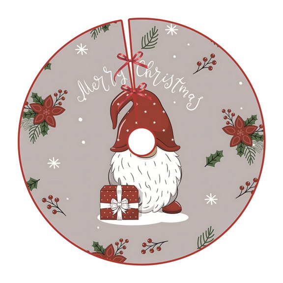 LYCAQL 24 Inch Christmas Tree Skirt Christmas Tree Base Skirt Nice-Looking Tree Skirt Round Polyester Decorative Christmas Exquisite Tree Pad for Christmas Home Decorations