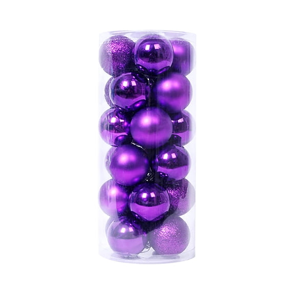 LYCAQL 24Pcs Christmas Balls Ornaments for Xmas Christmas Tree - Mini Shatterproof Christmas Tree Decorations Hanging Ball for Holiday Wedding Party Decoration, Purple