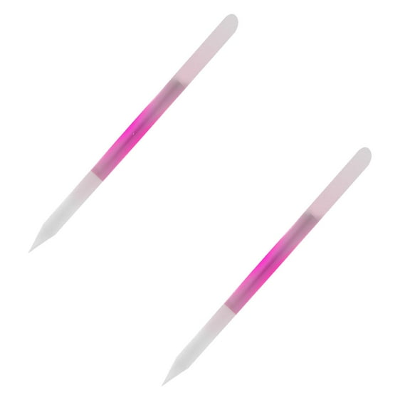 LYCAQL 2PC Glass Double-Sided Manicure Stick Cuticle Pusher Nail Care Tools Cuticle Trimming Tool for Women