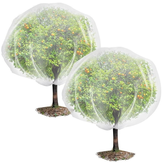 LYCAQL 2PCS Garden Net Cover Bird & Barrier for Greenhouse Adjustable Drawstring Closure 94*94 inch