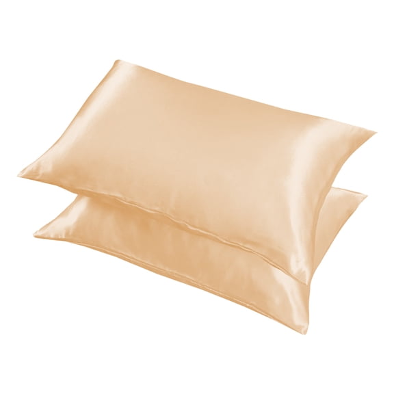 LYCAQL 2PCS Silk Pillowcase for Hair and Skin Mulberry Silk Pillow Cases Standard Size Anti Acne Cooling Sleep Both Sides Natural Silk Satin PillowCase Covers with Hidden Zipper Gifts Orange