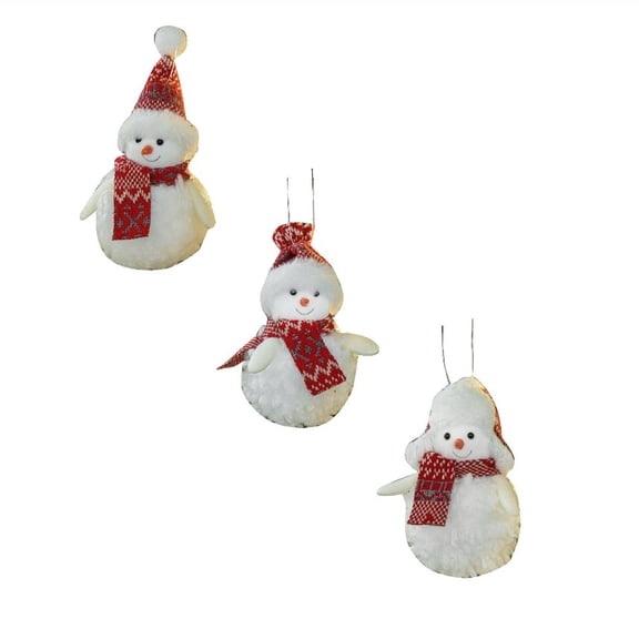 LYCAQL 3PCS Snowman Christmas Tree Topper Decorations Ginger White Red Funny Xmas Plush Stuffed Snowman Hugger Decor for Christmas Tree Bottle Curtain Ornaments