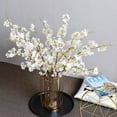 thumbnail image 1 of LYCAQL 4 Pcs White Cherry Blossom Flowers Artificial Flower, Flowers Floral Stems, Silk Flowers Tree Branches for Tall Vases Wedding Home Decor, 39 Inchs, 1 of 8