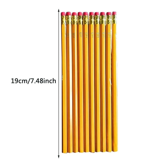 LYCAQL 50-Pack Office #2 Pencils, American Cedar Wood HB Graphite, Yellow Hexagonal Wooden Pencils With Eraser For Elementary Students